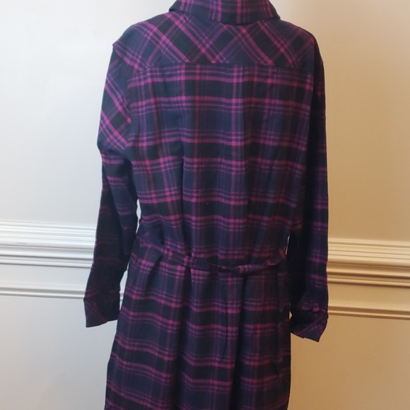 Navy/pink Button Front Shirt Dress - Picture 5 of 8